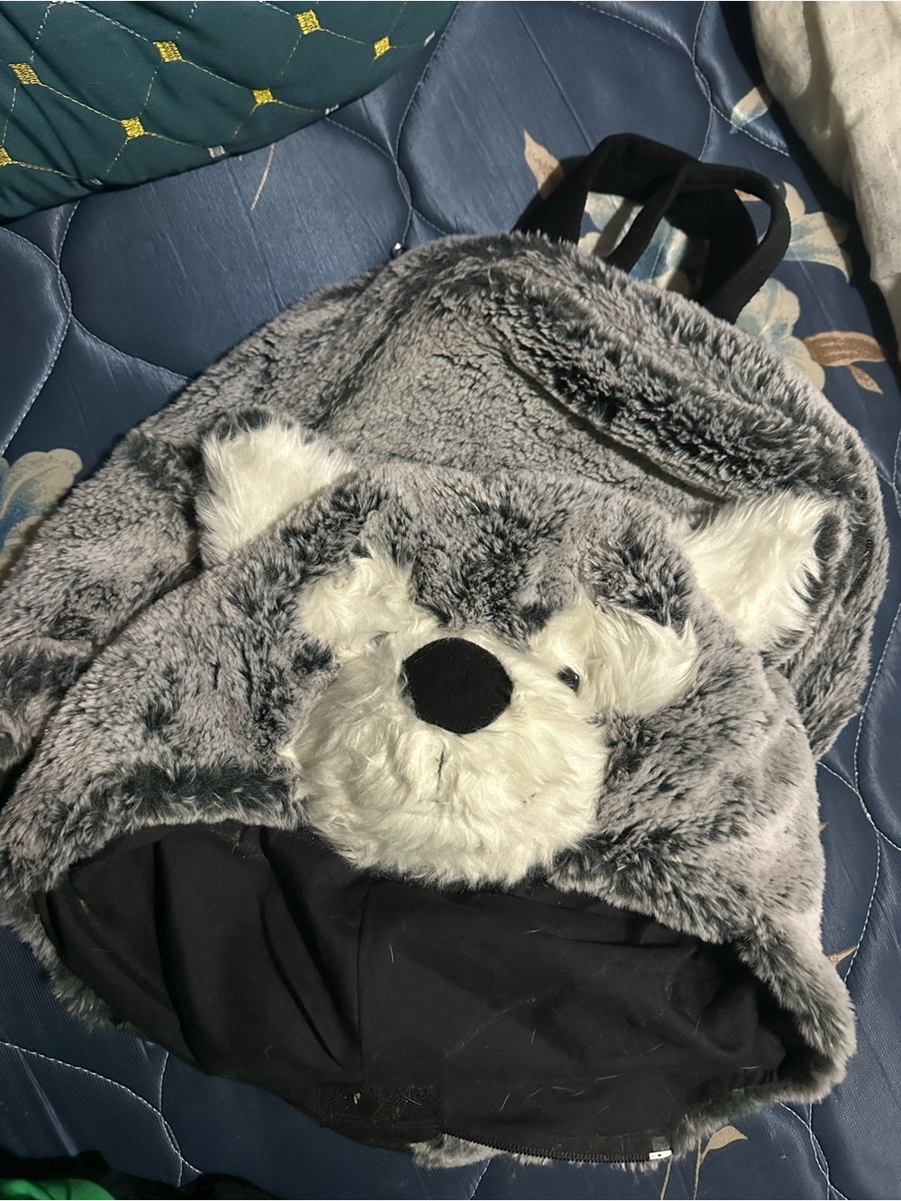 Claire's Grey and White Husky Plush Kids Backpack